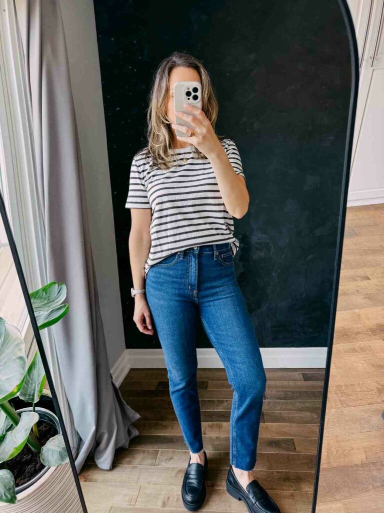 organic cotton striped crew neck from gap