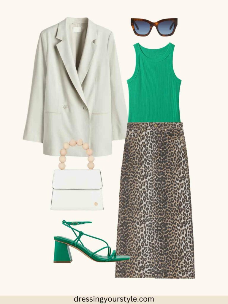 Leopard print maxi skirt green hotsell