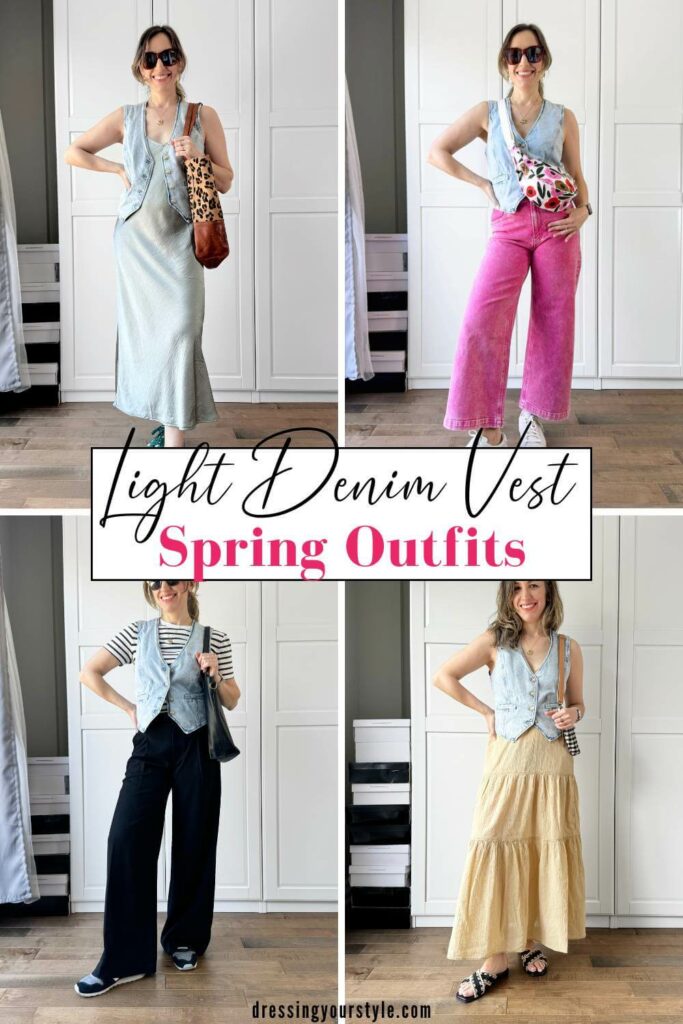 Light Denim Vest Outfits Styled 11 Ways for Spring Summer