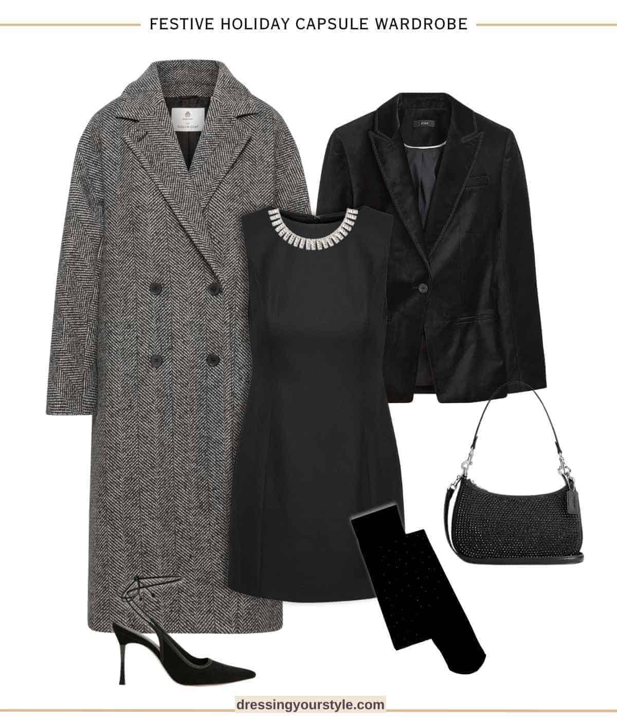 Oslo Dress, Holiday Garden Black